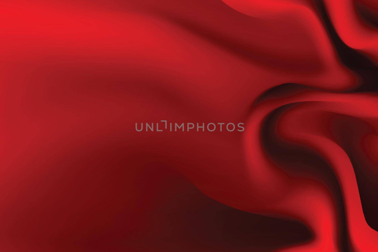 Silk red background. Abstract vector pattern with copy space. Liquid wave texture, smooth drapery wallpaper. Wedding fabric, satin. Wavy design for banner, card, postcard, backdrop.