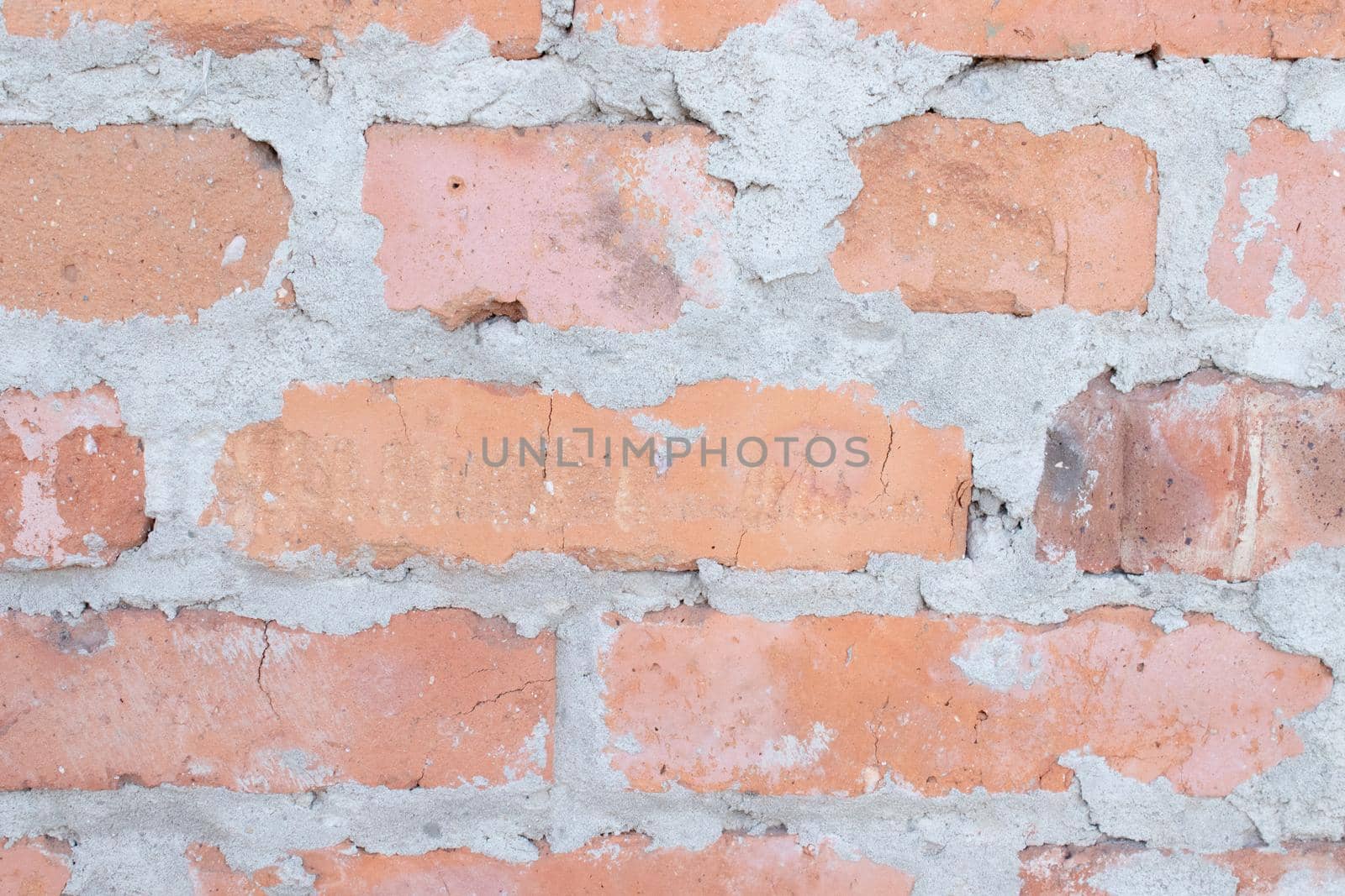 Old brown brick wall. Close-up. Horizontal view. grunge abstract Background. brick wall structure. Template design for web banners. Texture