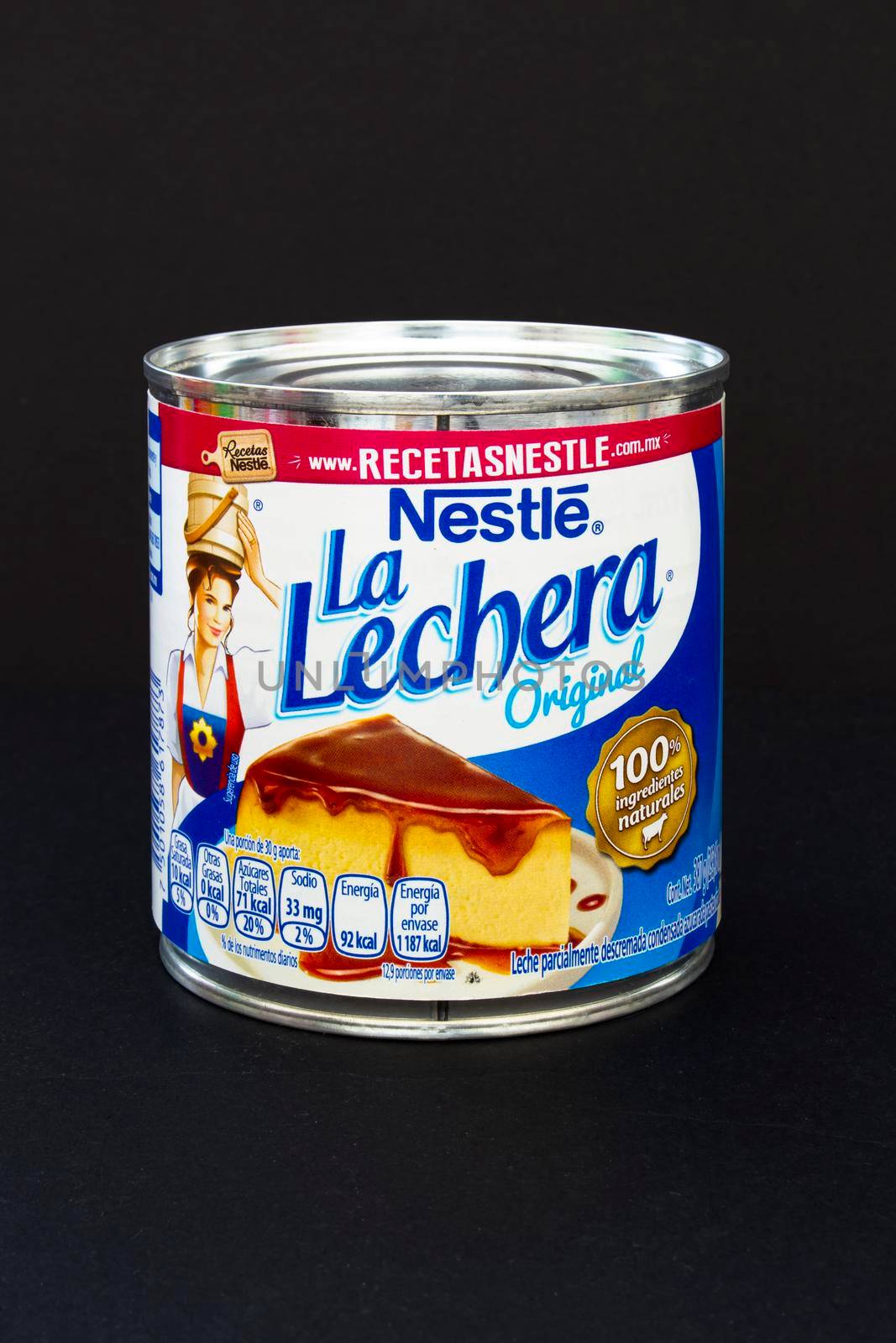 Calgary, Alberta, Canada. April 14, 2021. La Lechera which means Milkmaid in Spanish, is a Nestlé brand, producing various dairy products. Sweetened condensed milk by oasisamuel