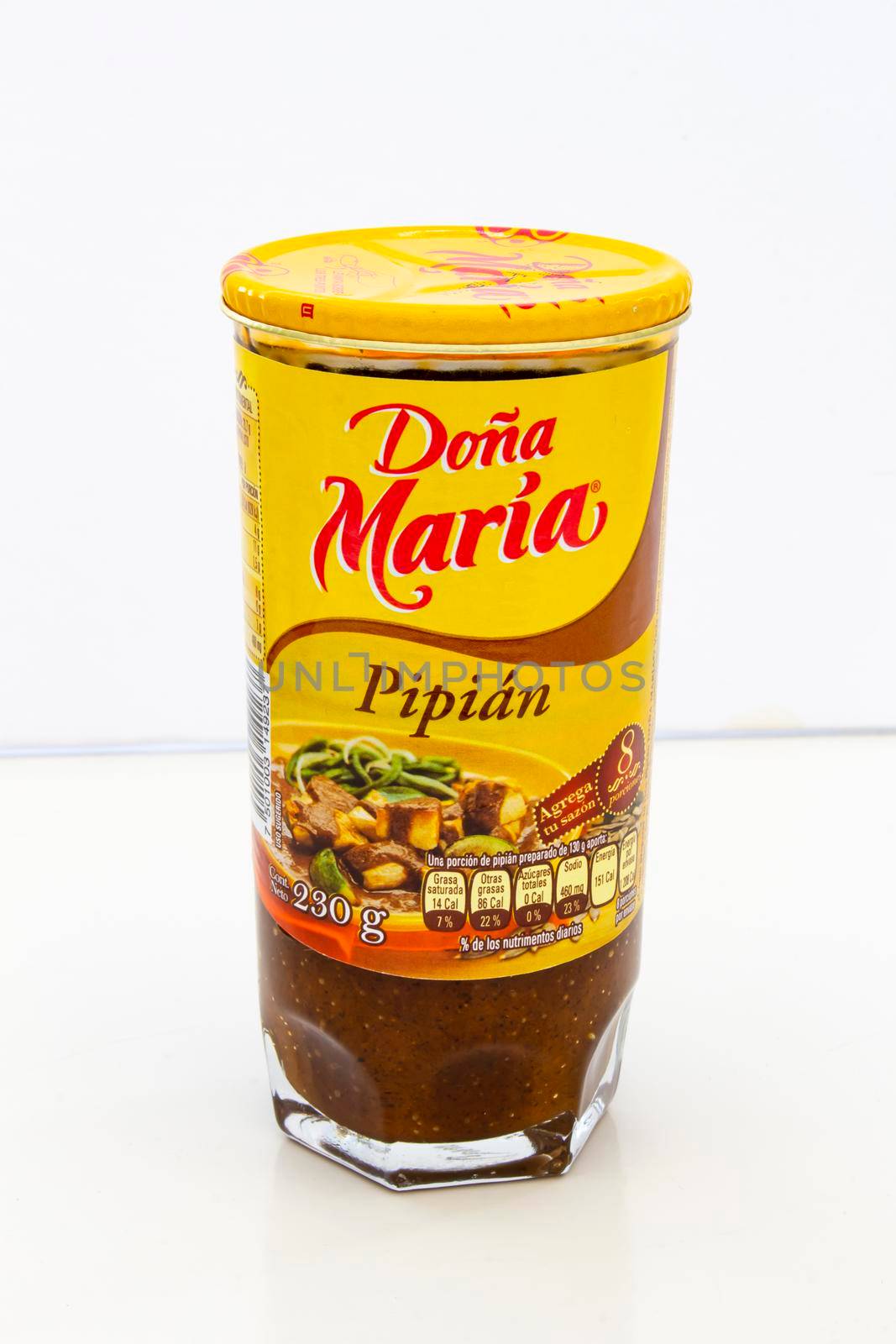 Calgary, Alberta, Canada. April 21, 2021. Dona Maria Pipian red pipian, is one of the classic sauces in Mexican cuisine. It's a mole, only a bit simpler, and it hinges on seeds or nuts in addition to the peppers. by oasisamuel