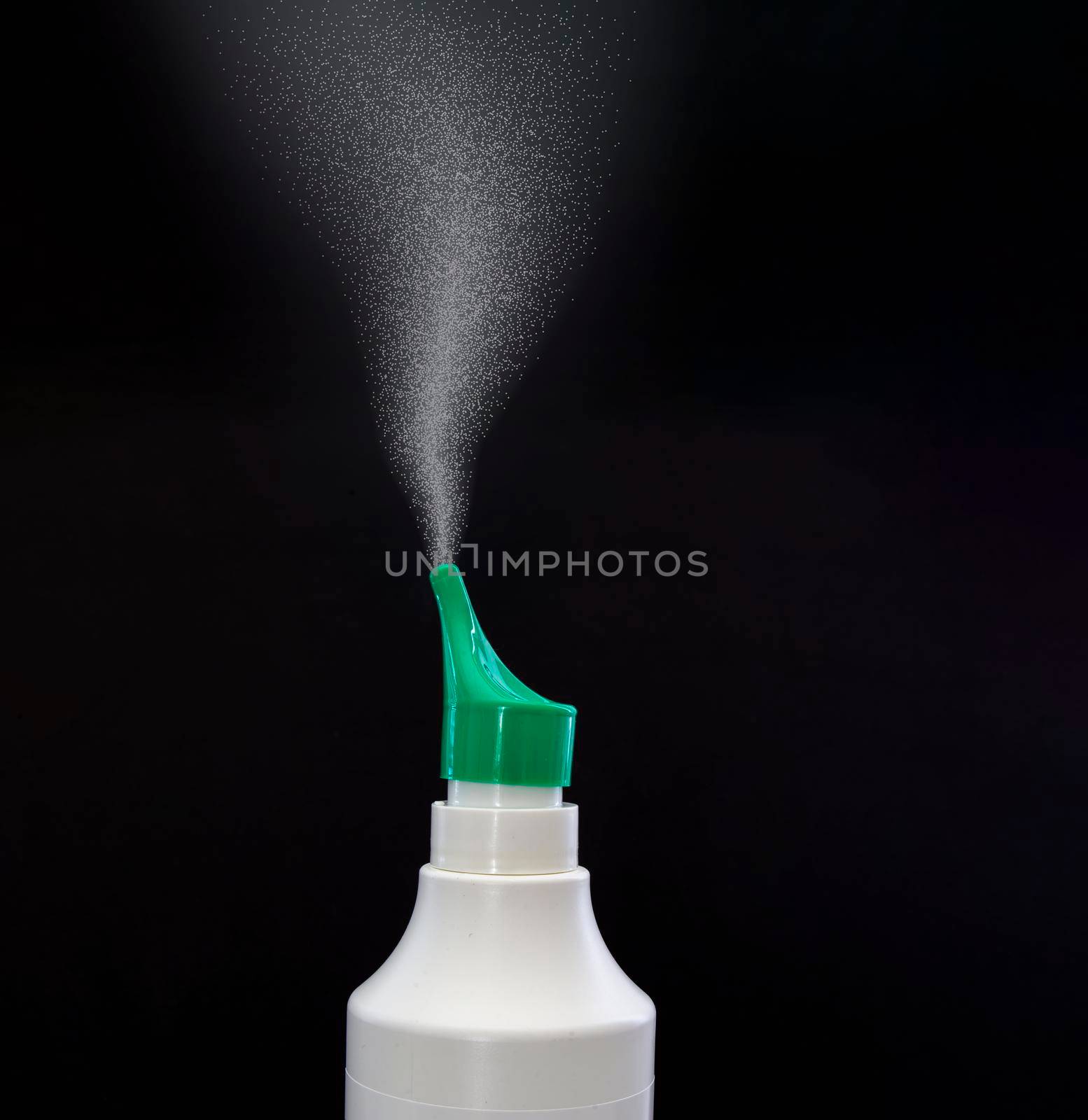 An adult nasal spray on a black background