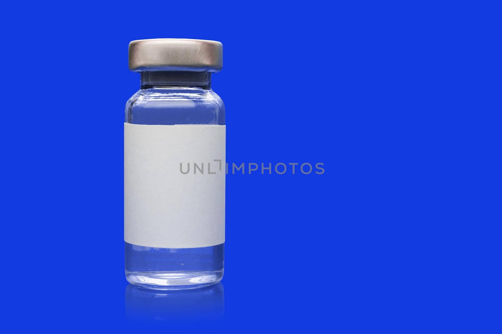 A vaccine vial bottle on a blue background by oasisamuel