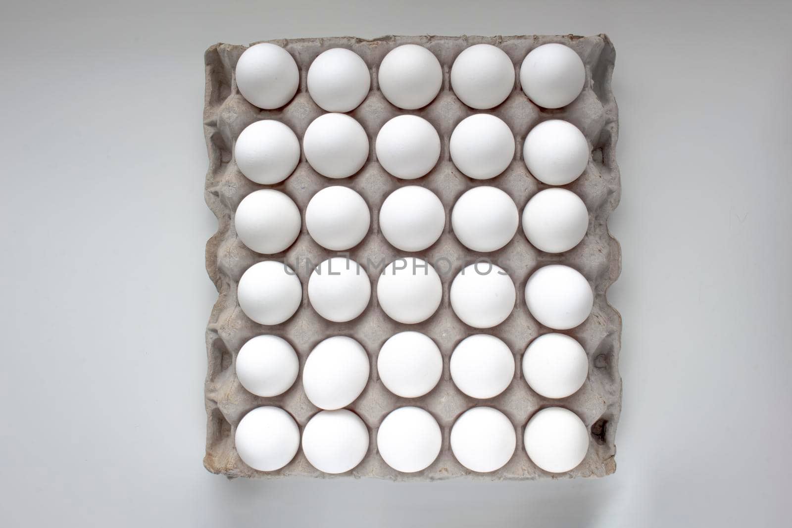 Top view of a Package Cardboard Egg Holder Egg Tray with eggs