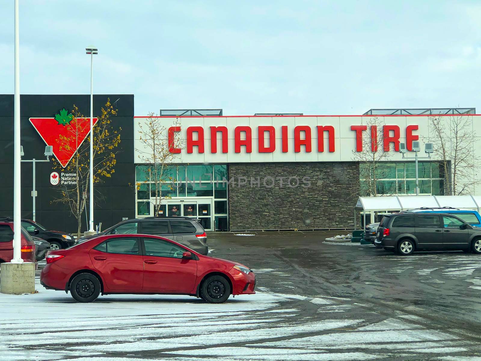Calgary Alberta, Canada. Oct 17, 2020. Canadian Tire store during winter time. by oasisamuel
