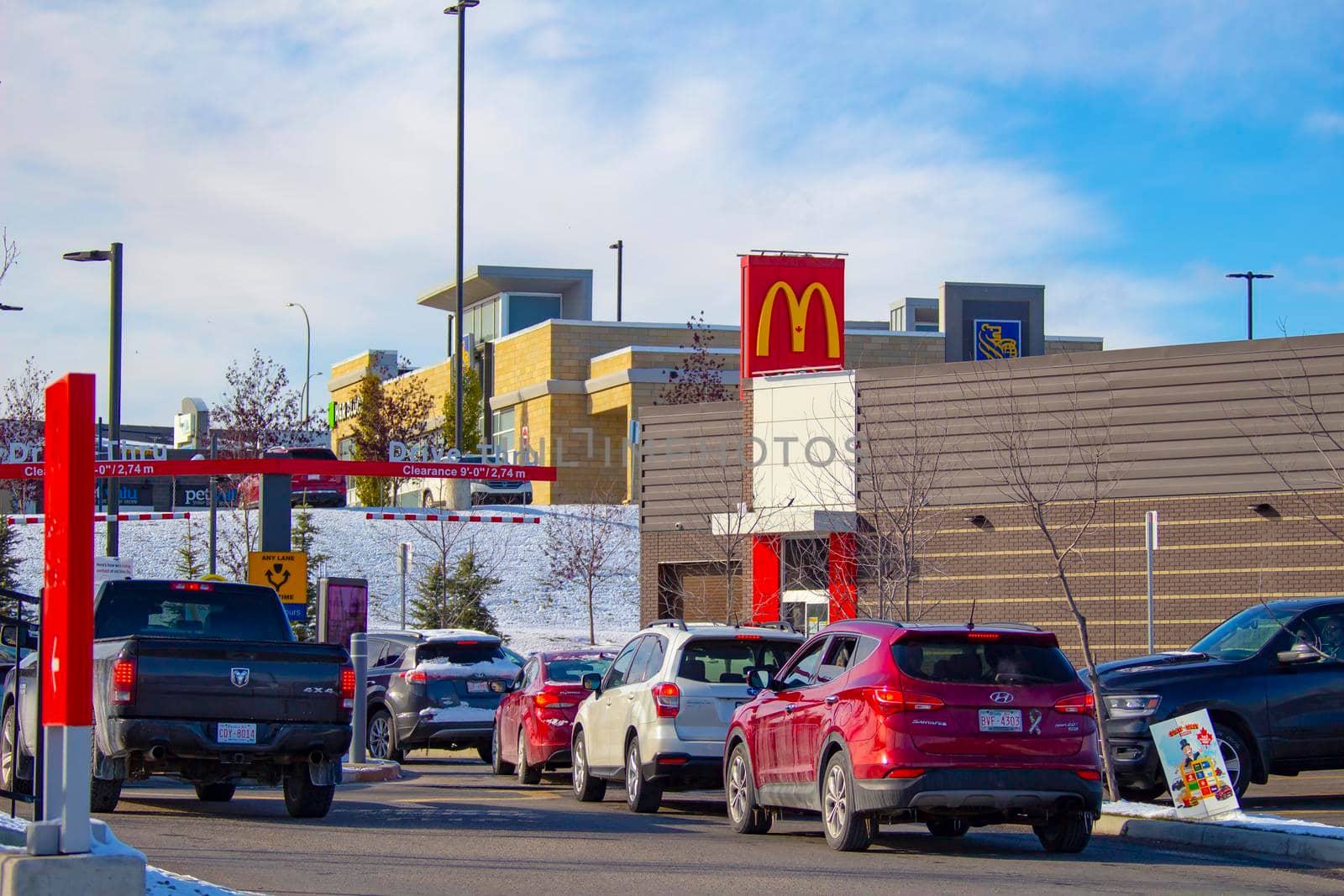 Calgary Alberta, Canada. Oct 17, 2020. A Drive thru McDonald’s, an American fast food company restaurant from San Bernardino, California, United States.