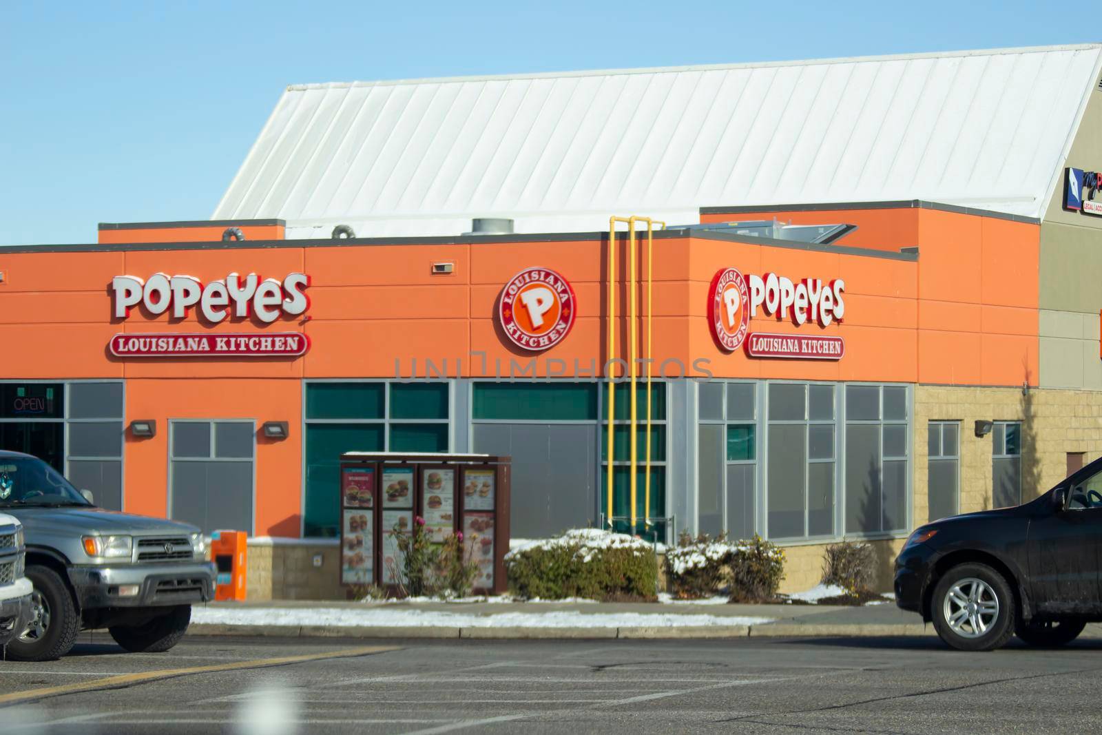 Calgary Alberta, Canada. Oct 17, 2020. Popeyes is an American multinational chain of fried chicken fast food restaurants from New Orleans, Louisiana and headquartered in Miami, Florida.