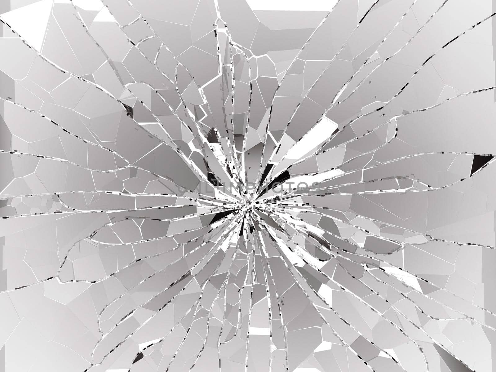 Damaged or broken glass on white by Arsgera