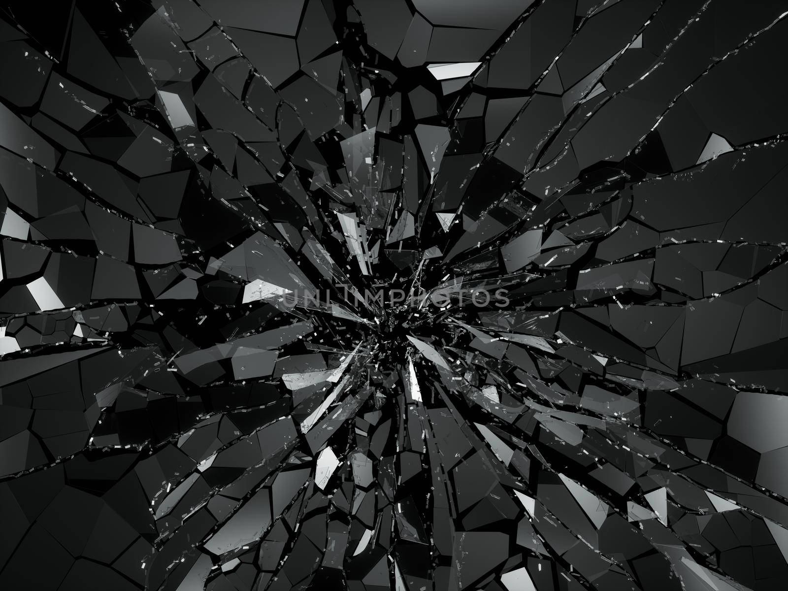 Damaged or broken glass on black by Arsgera