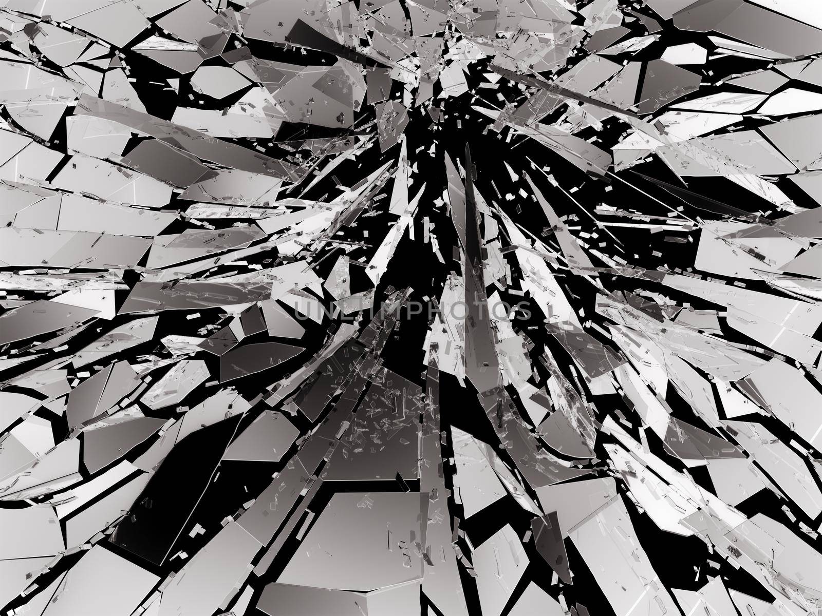 Shattered glass over black background by Arsgera