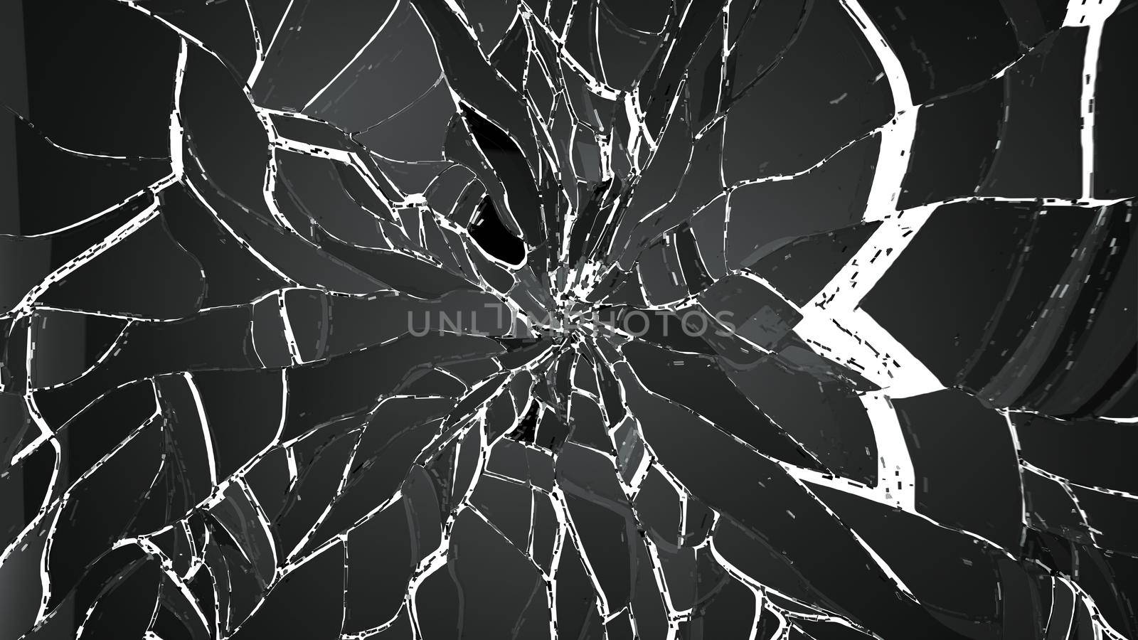 Splitted or Shattered glass isolated on white by Arsgera