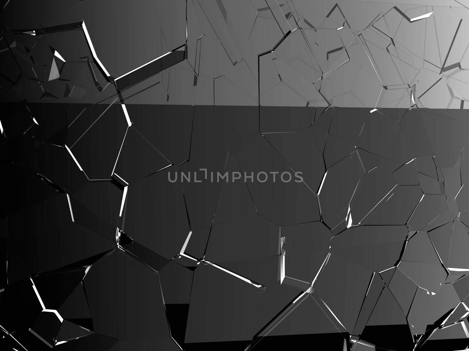 Pieces of glass shattered or cracked on white by Arsgera