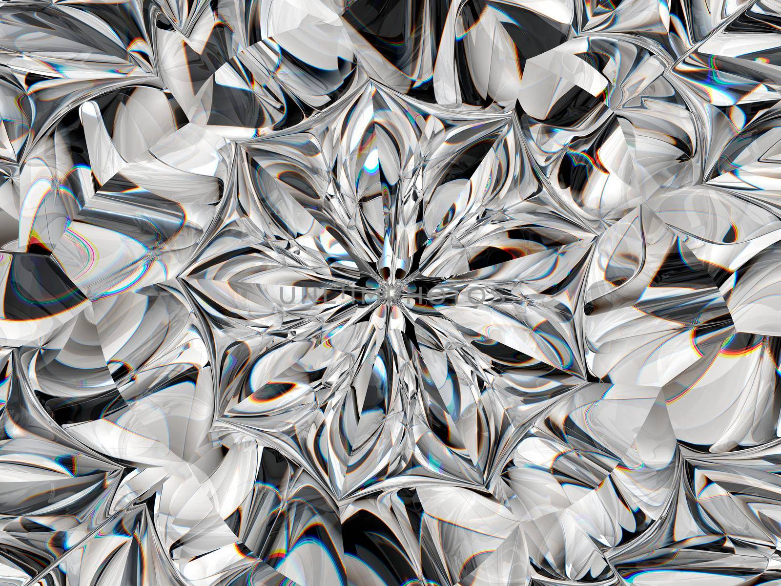 Abstract diamond structure extreme closeup and kaleidoscope by Arsgera