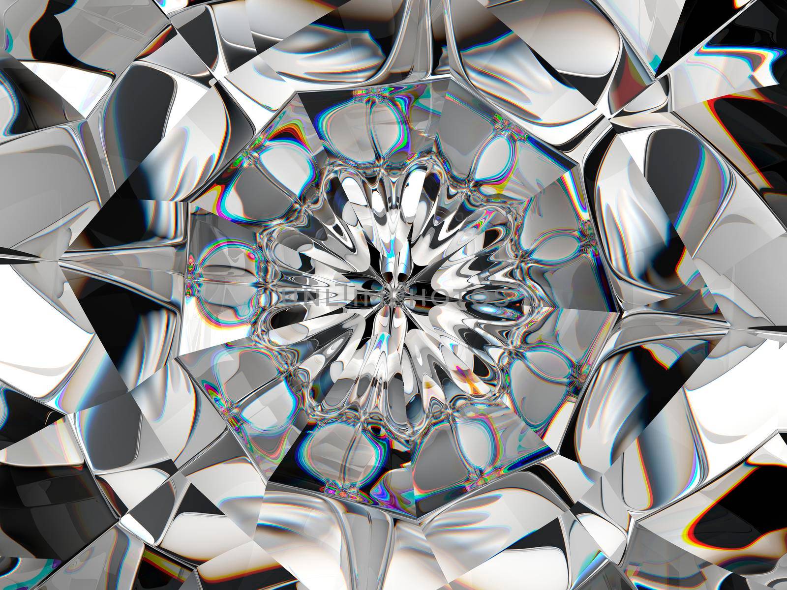 diamond Abstract structure extreme closeup and kaleidoscope by Arsgera