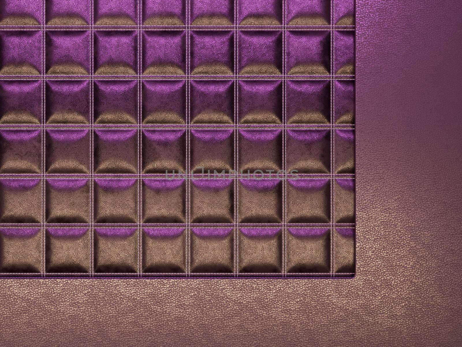 Leather stitched texture or background purple and brown by Arsgera