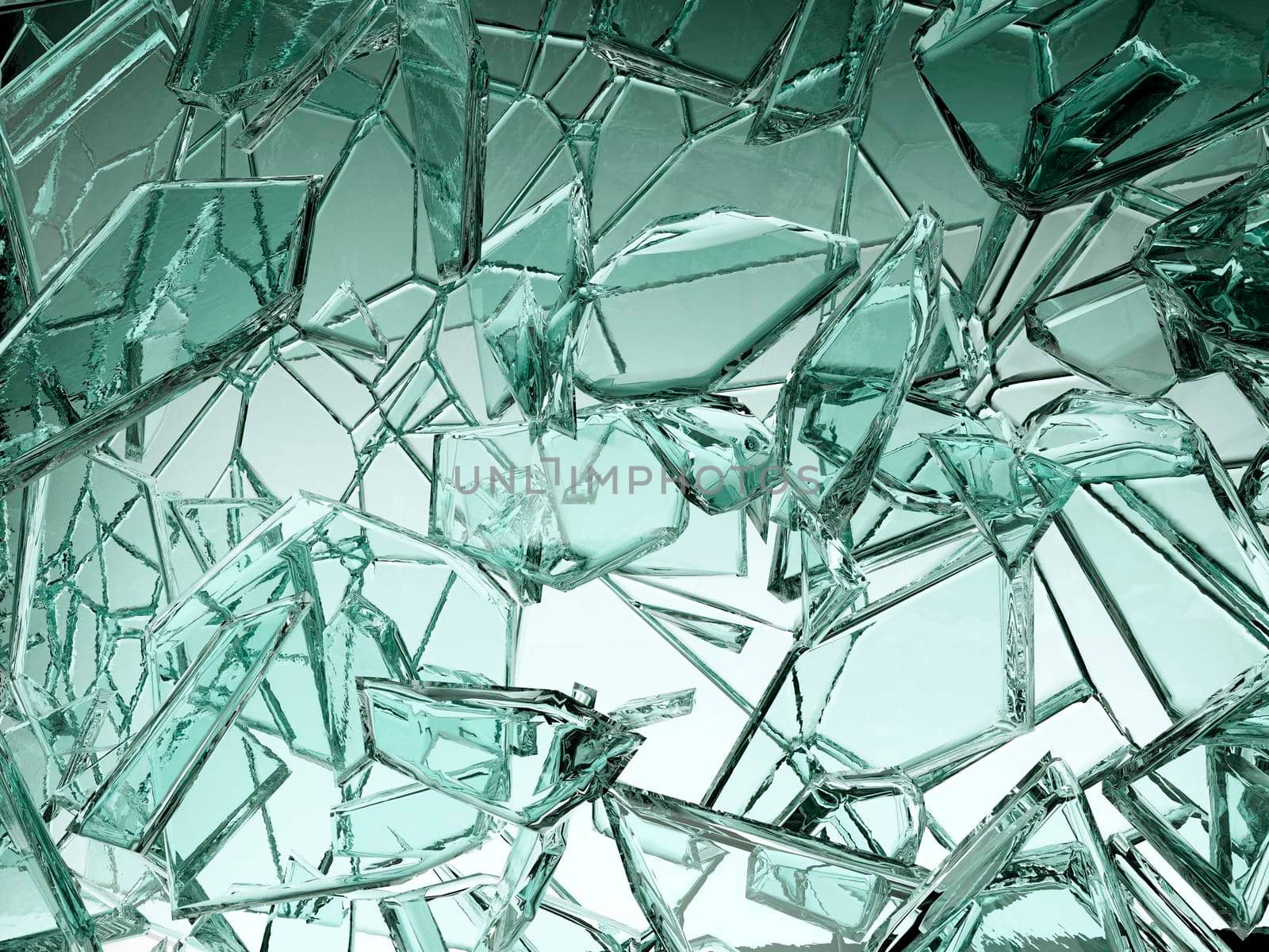 Pieces of transparent glass broken or cracked  by Arsgera