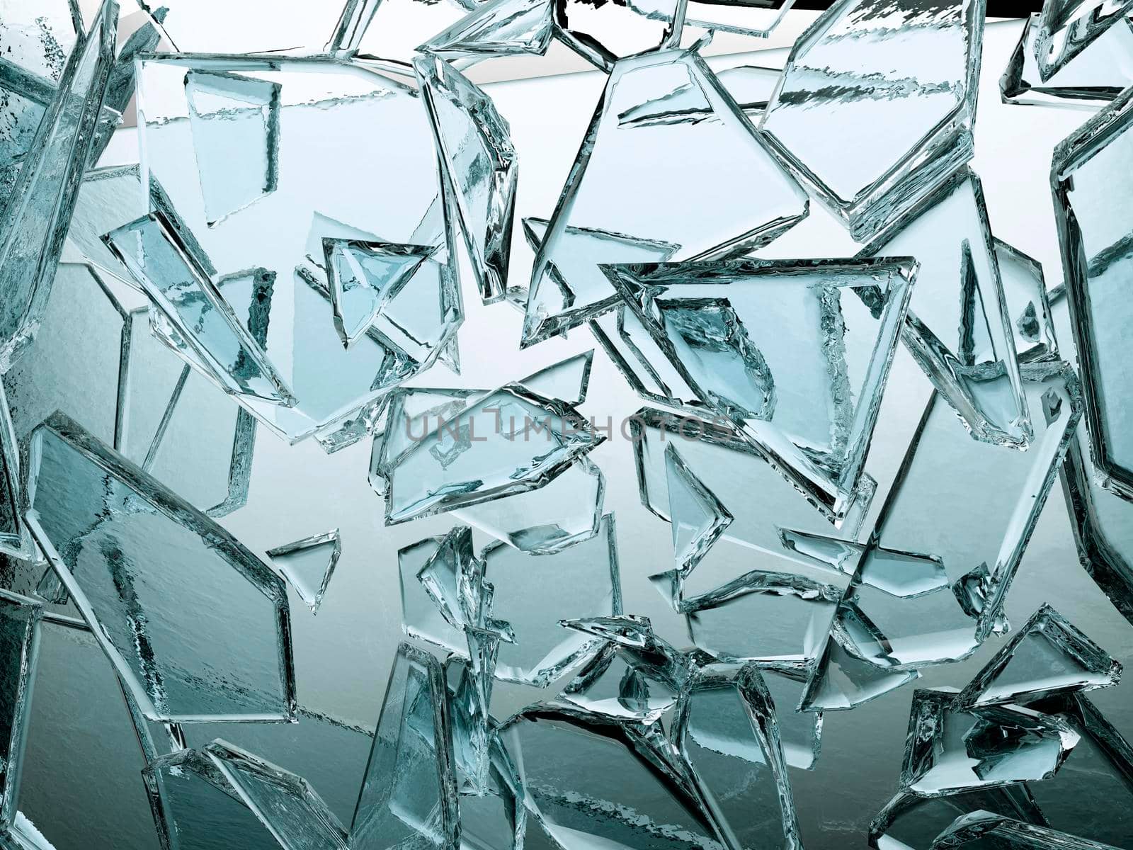 Pieces of transparent glass broken or cracked  by Arsgera