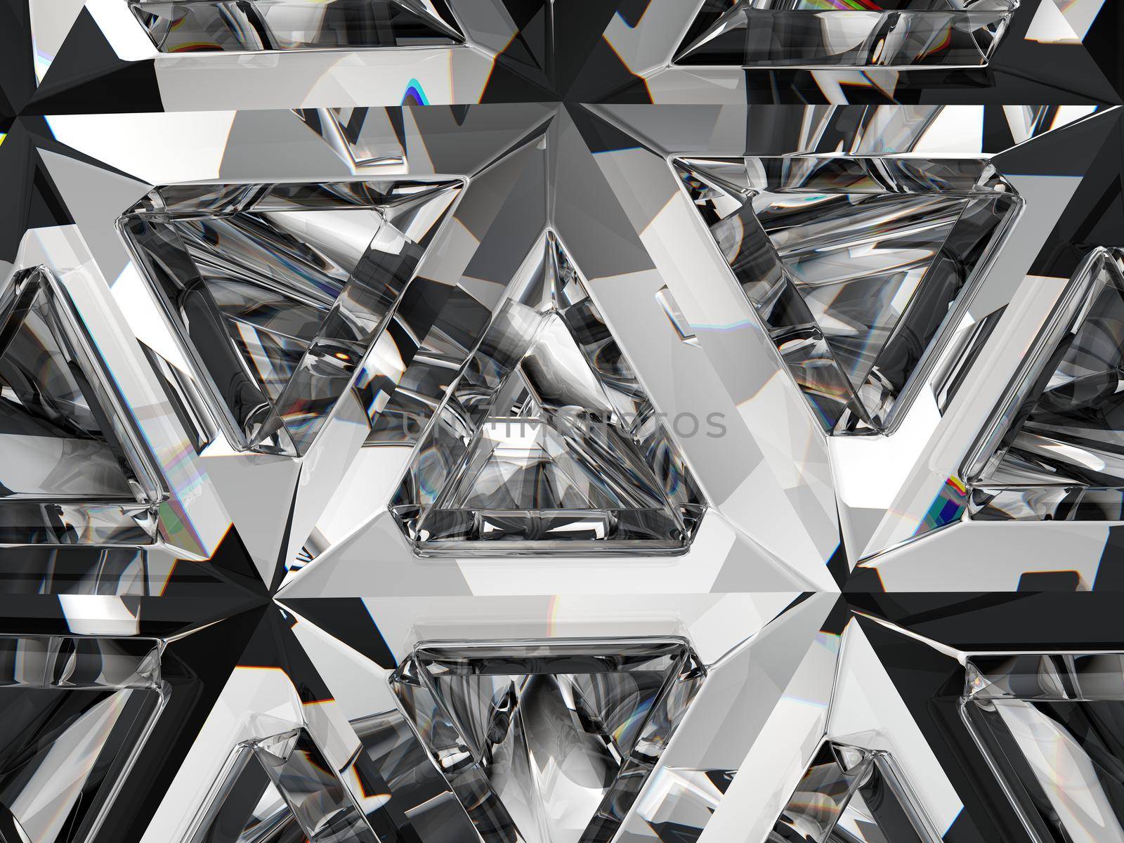 Gemstone diamond or shiny glass triangular texture kaleidoscope by Arsgera