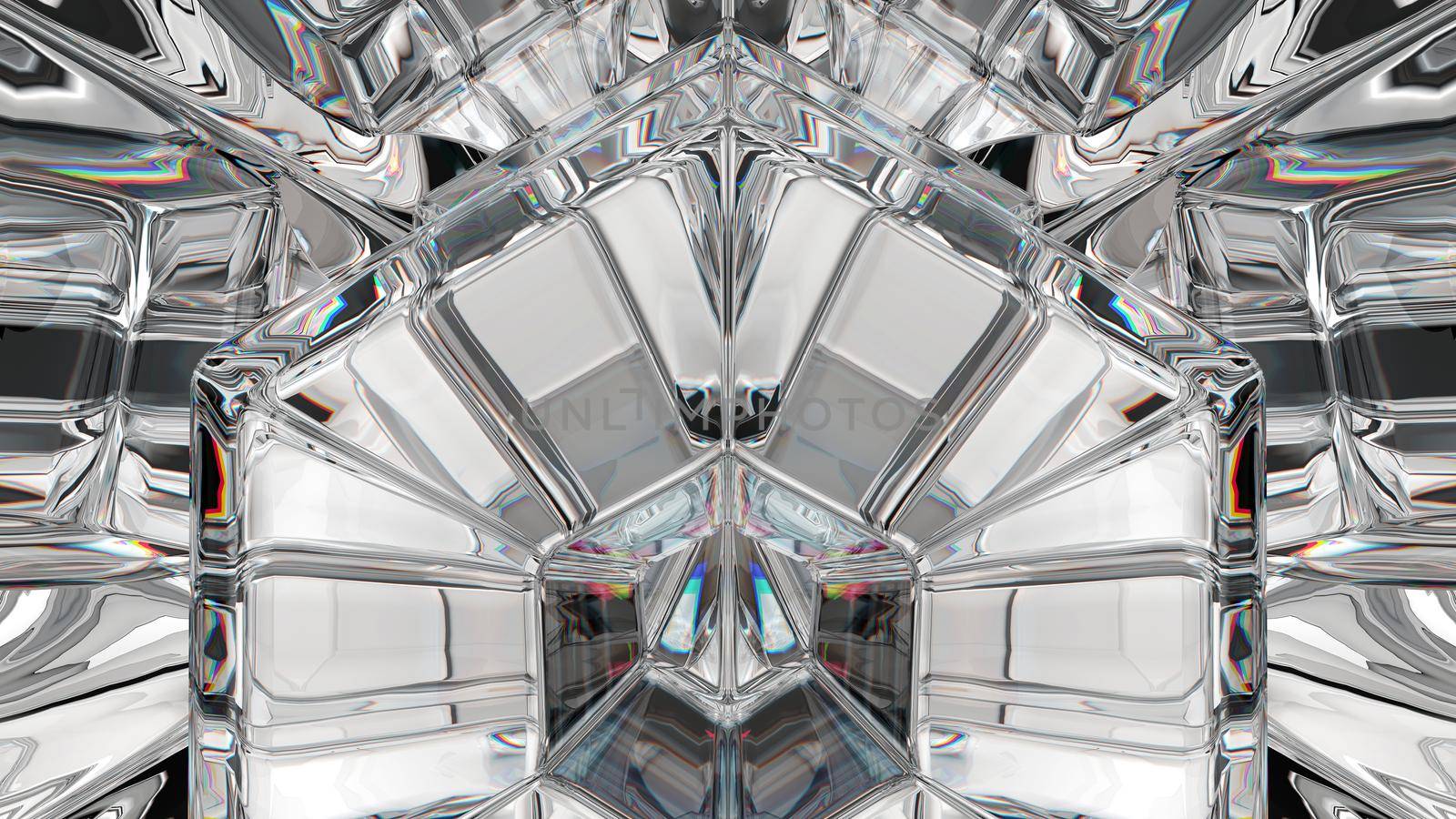 kaleidoscope Gemstone or shining diamond pattern background. 3d render, 3d illustration