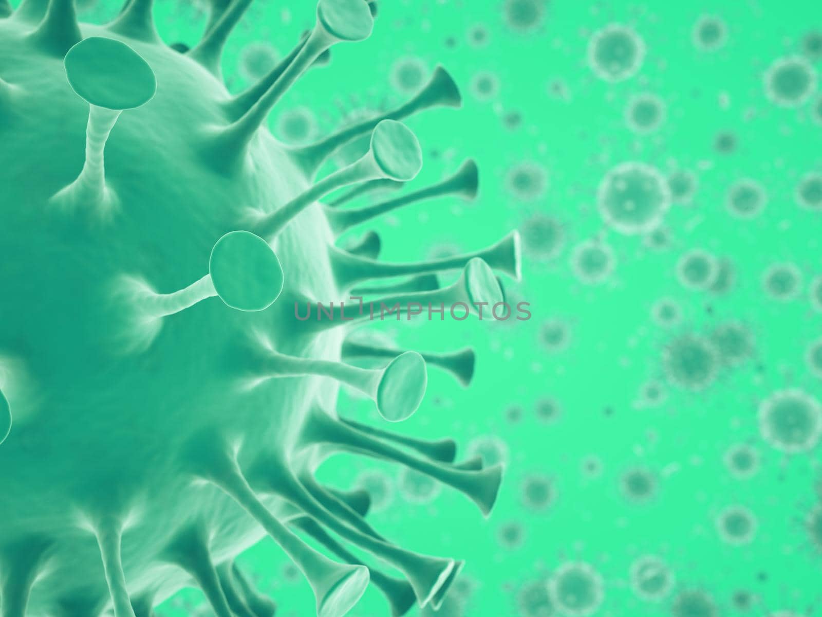 Covid-19 Coronavirus or Novel coronavirus 2019-nCoV cells and epidemic. 3d render, 3d illustration