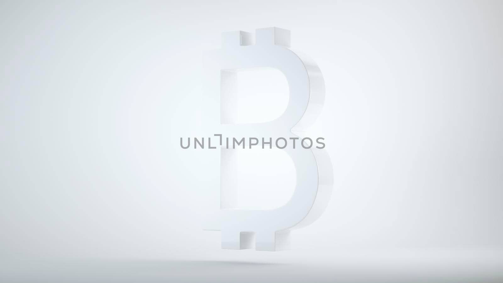 bitcoin cryptocurrency symbol on grey background by Arsgera