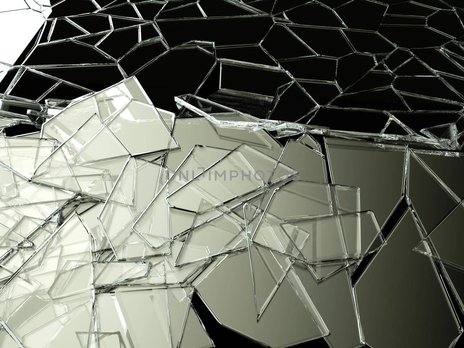 Broken glass on black background by Arsgera