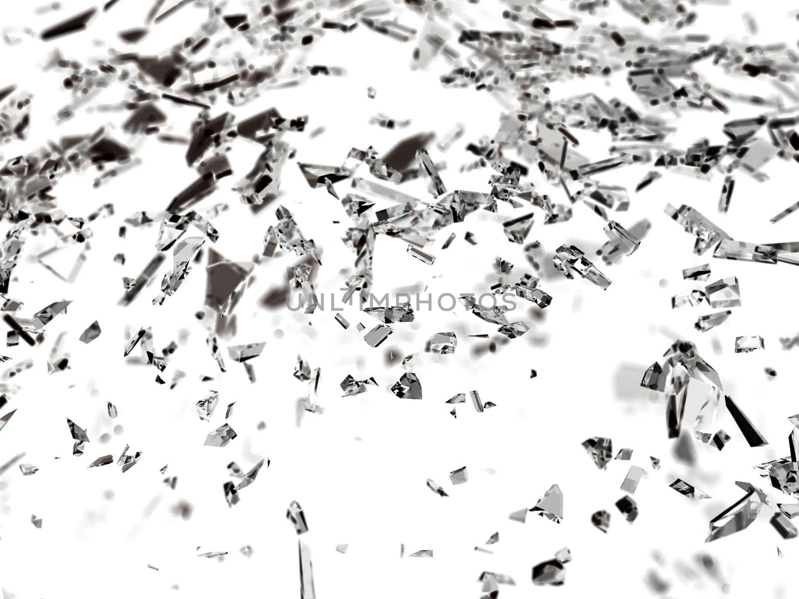 Pieces of shattered or cracked glass with shallow DOF. high resolution