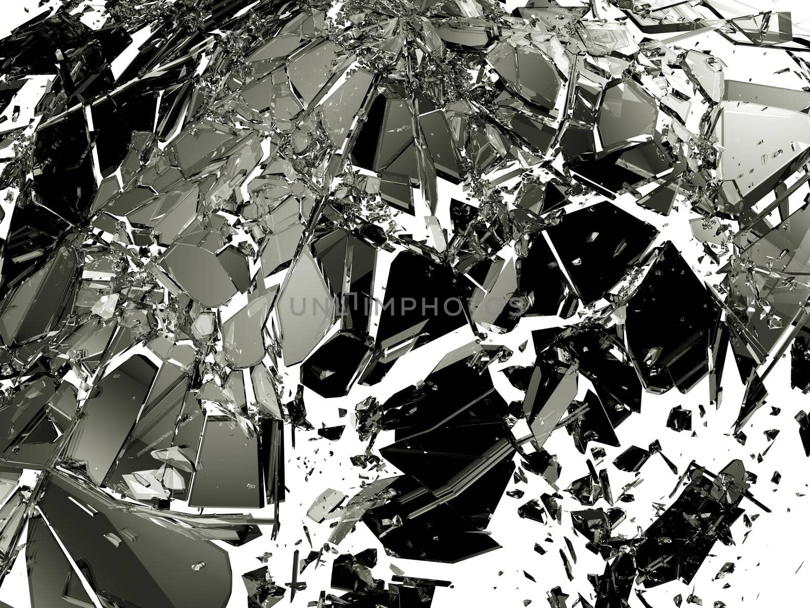 Shattered glass isolated on white background by Arsgera