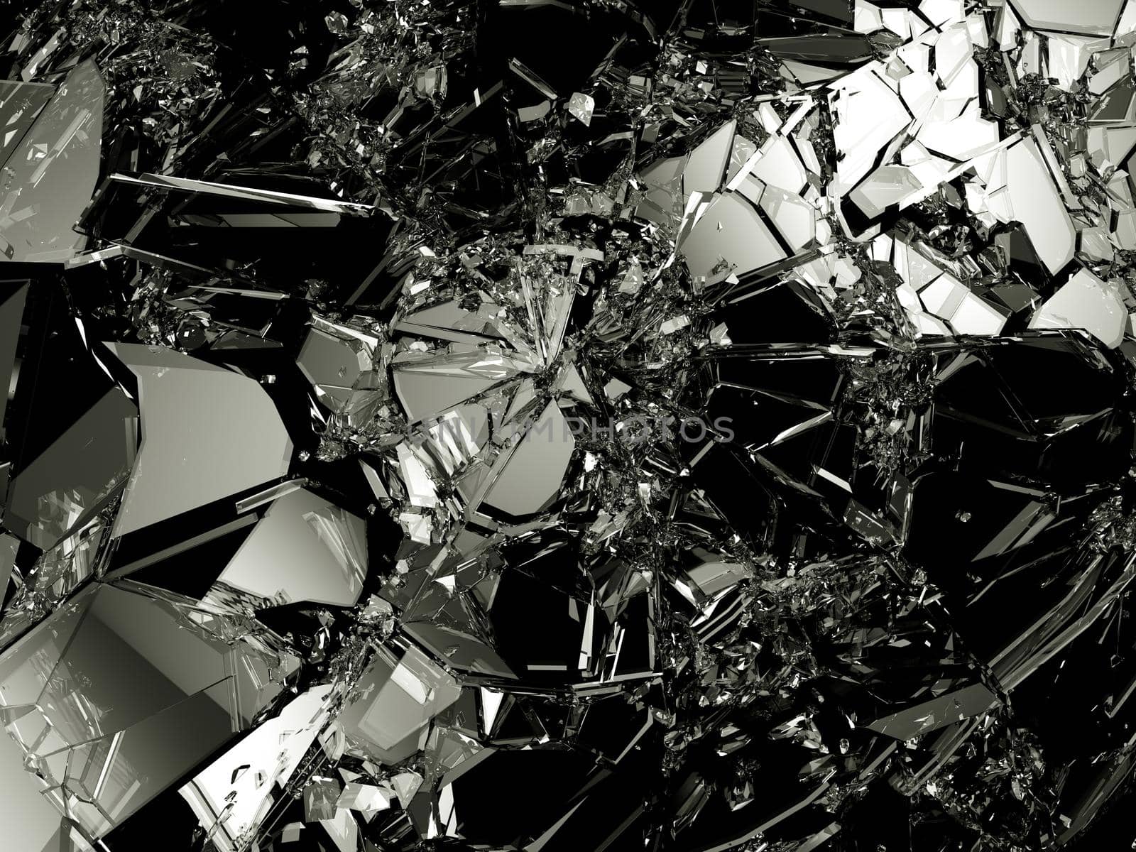 Shattered glass: sharp Pieces on black by Arsgera