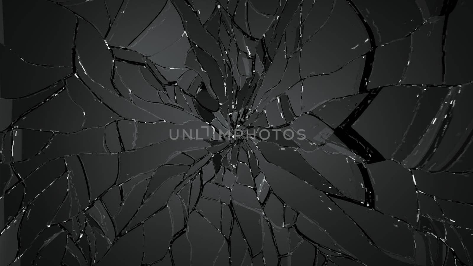 Splitted or cracked glass on black by Arsgera