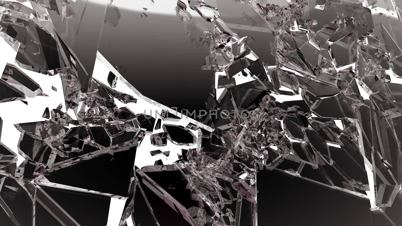 Demolished glass with sharp pieces by Arsgera
