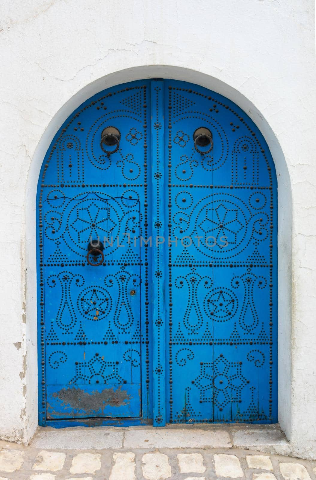 Blue Traditional door from Sidi Bou Said in Tunisia