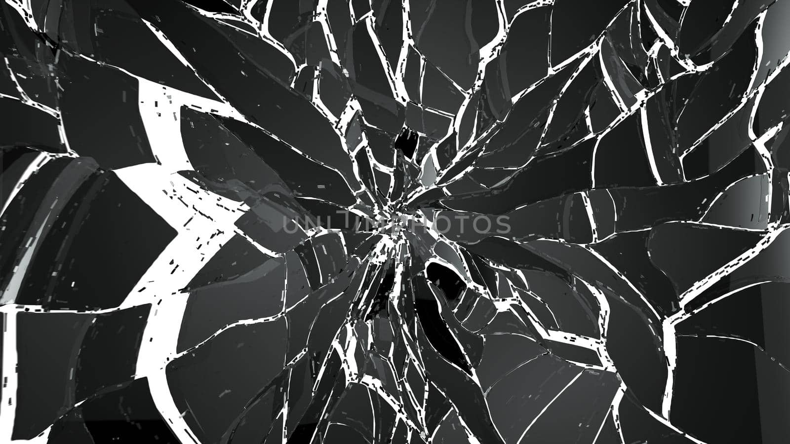 Pieces of Broken or Shattered glass on white by Arsgera