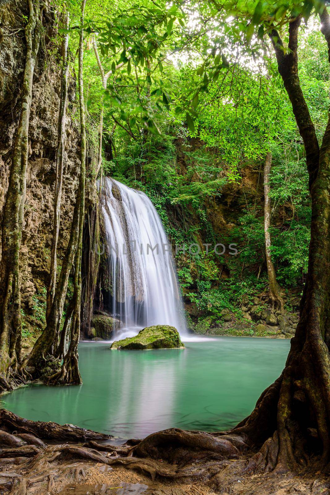 Erawan Waterfall, Erawan National Park in Kanchanaburi, Thailand by NuwatPhoto