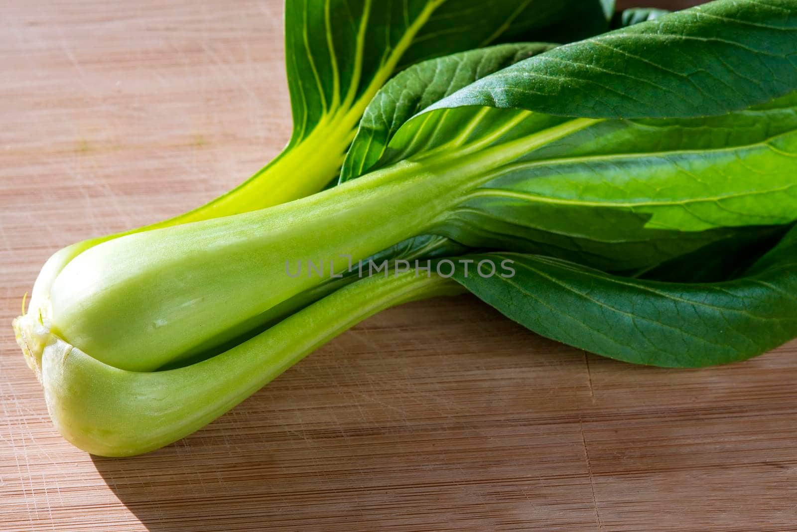 Pak choi, Chinese vegetable on a plank