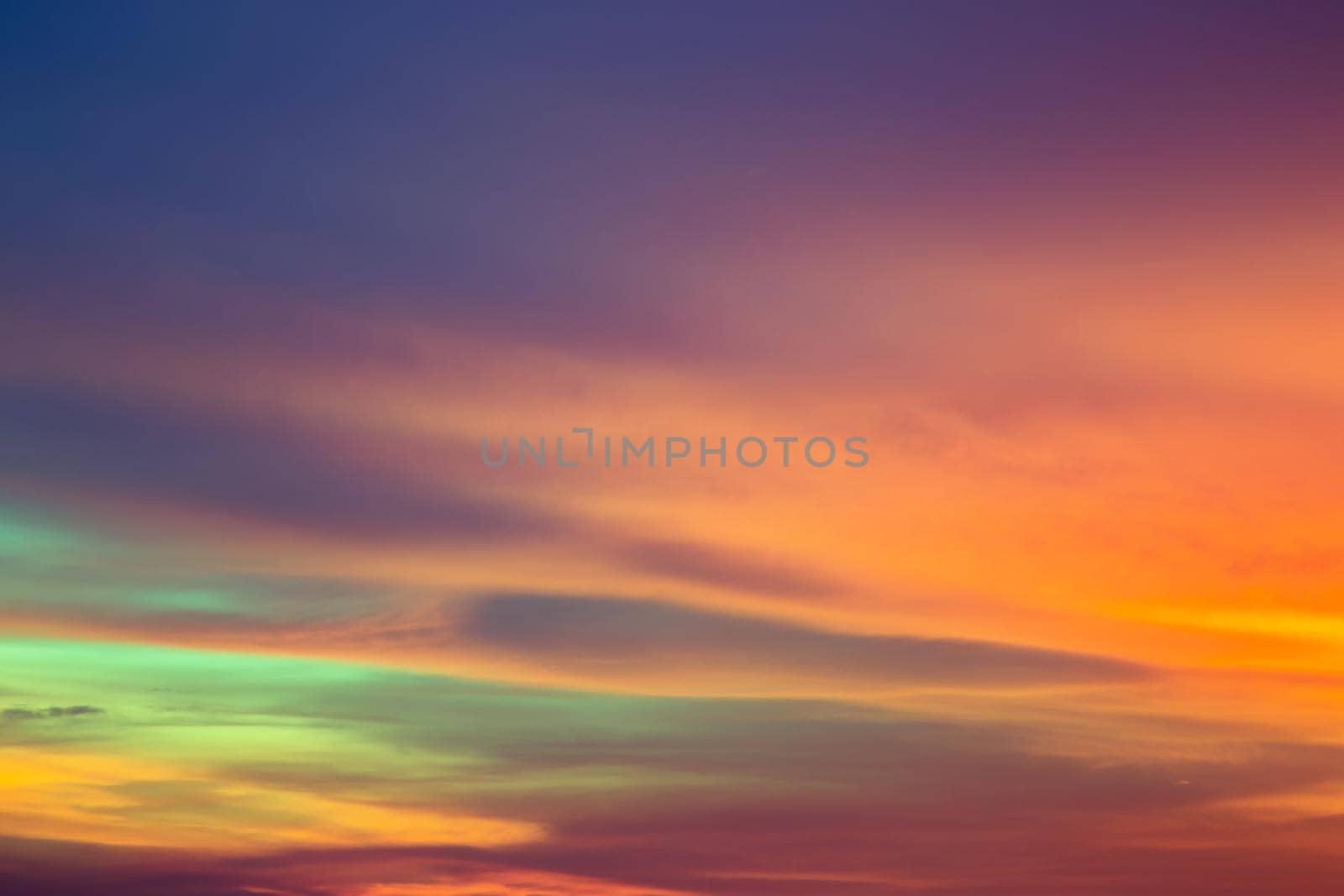 Colorful sky after the sunset. Evening sky background.