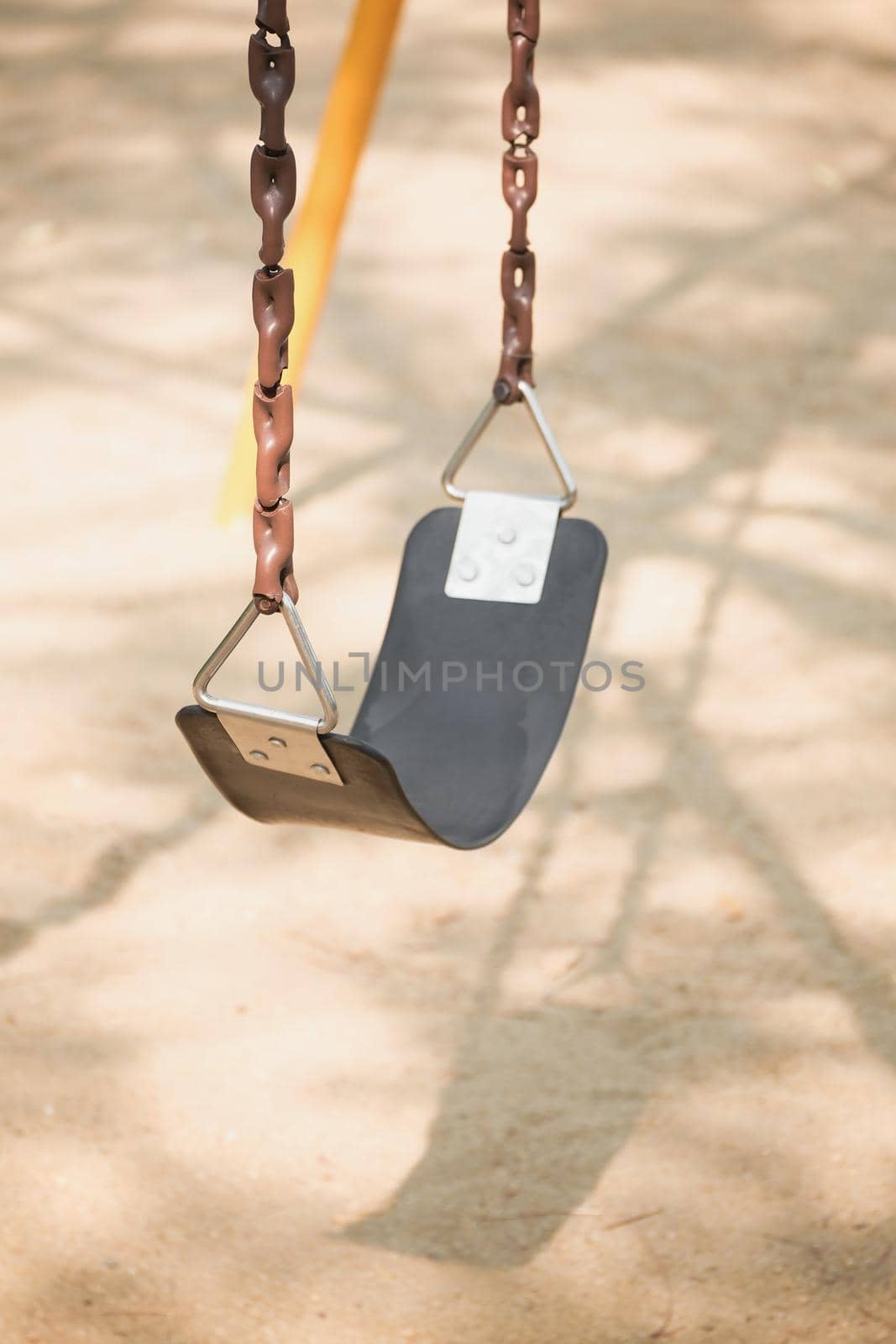 Playground swing in a park