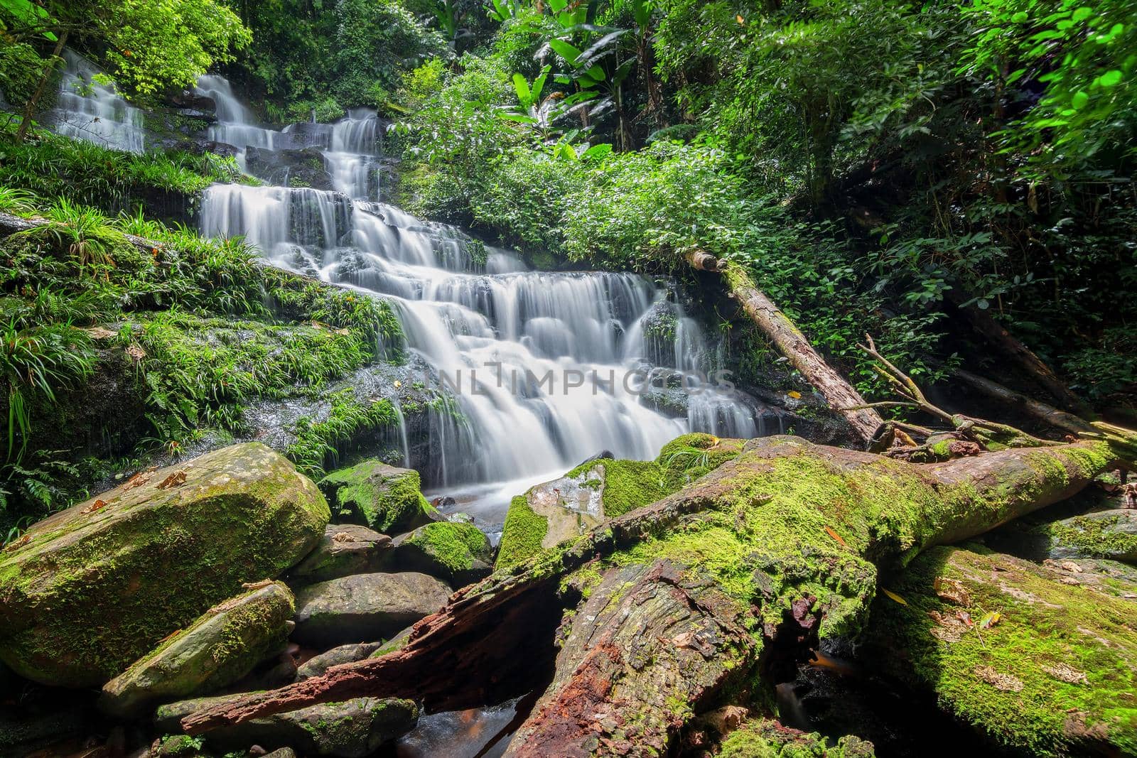 "Man dang" waterfall in Phu hin rong kra national park,Phitsanulok province,Thailand,defocused for background