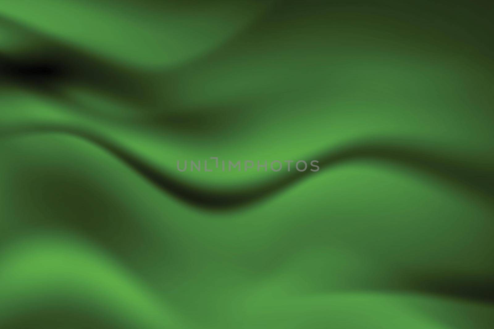Silk green background. Abstract vector pattern with copy space. Liquid wave texture, smooth drapery wallpaper. Wedding fabric, satin. Wavy design for banner, card, postcard, backdrop.
