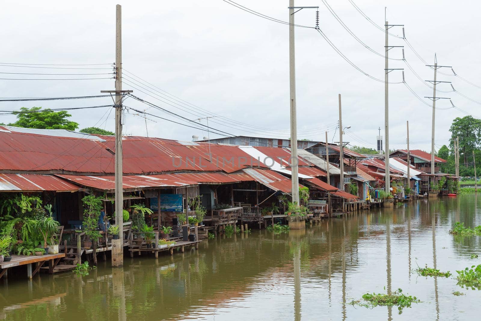 BANGKOK - July 10, 2016 Thailand: Old Market Huatakhe The market is 100 years old.Waterfront community located at Lat Krabang.