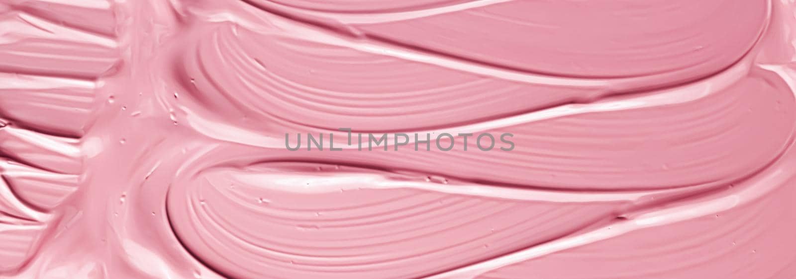 Pink lipstick or lip gloss texture as cosmetic background, makeup and beauty cosmetics product for luxury brand, holiday flatlay backdrop or abstract wall art and paint strokes by Anneleven