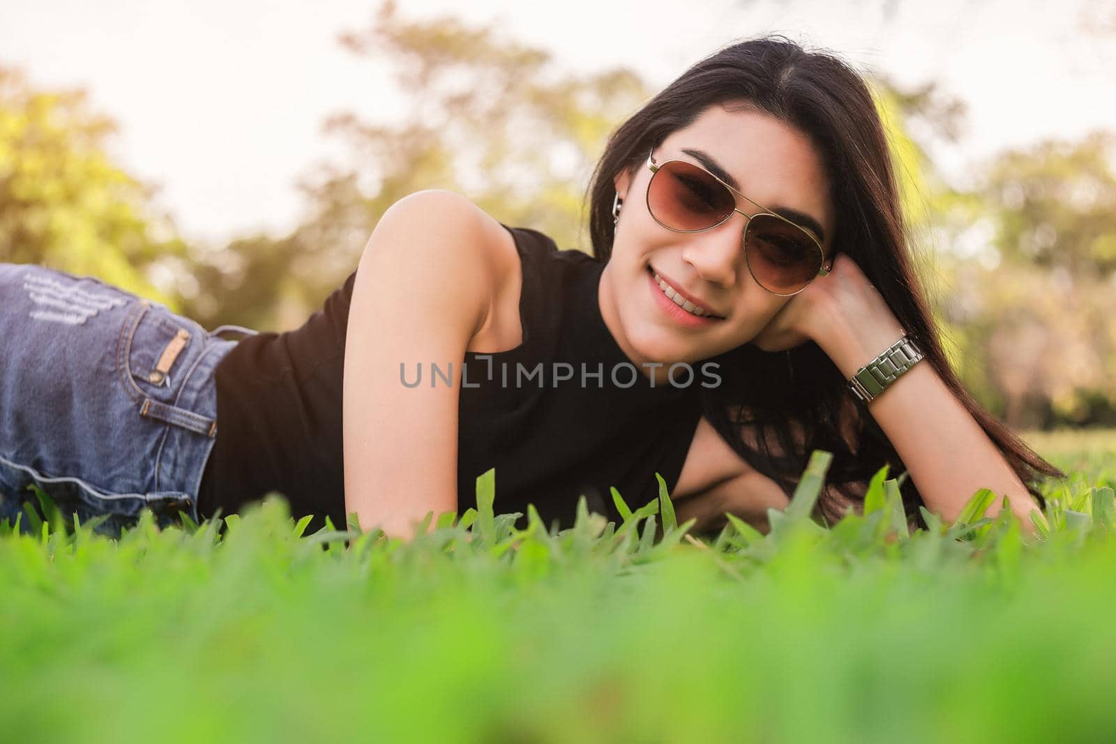 Outdoor portrait of a beautiful asian girl vintage tone.