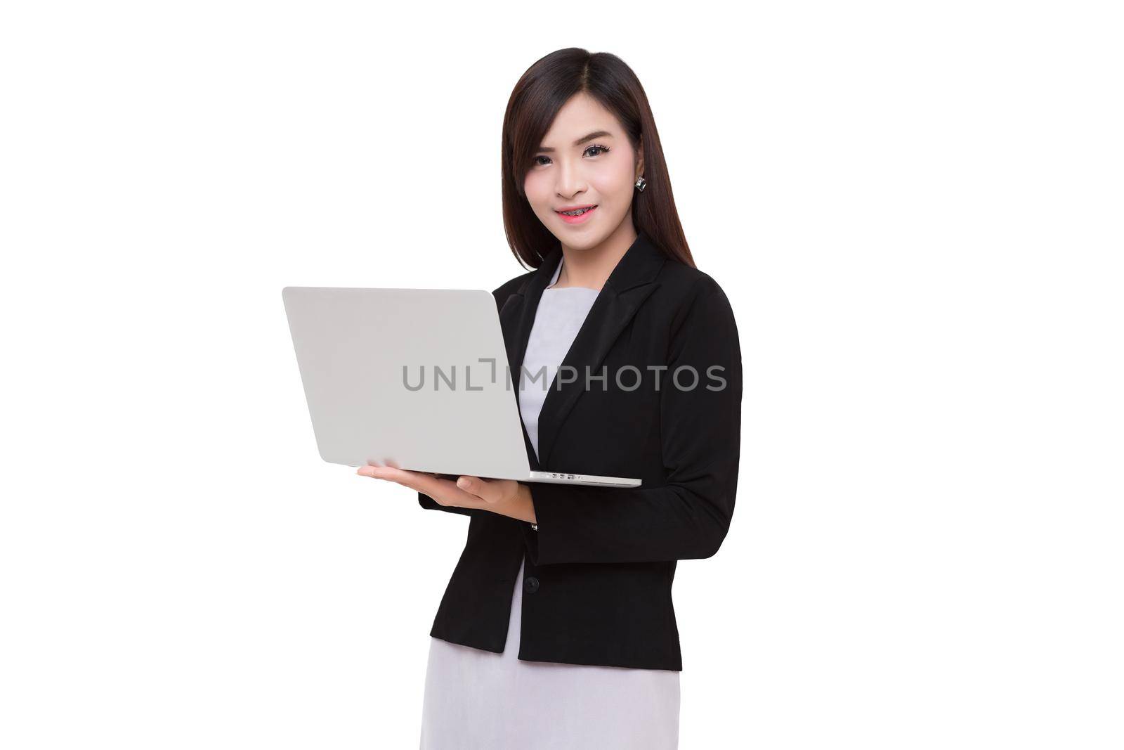 Young pretty business woman with notebook