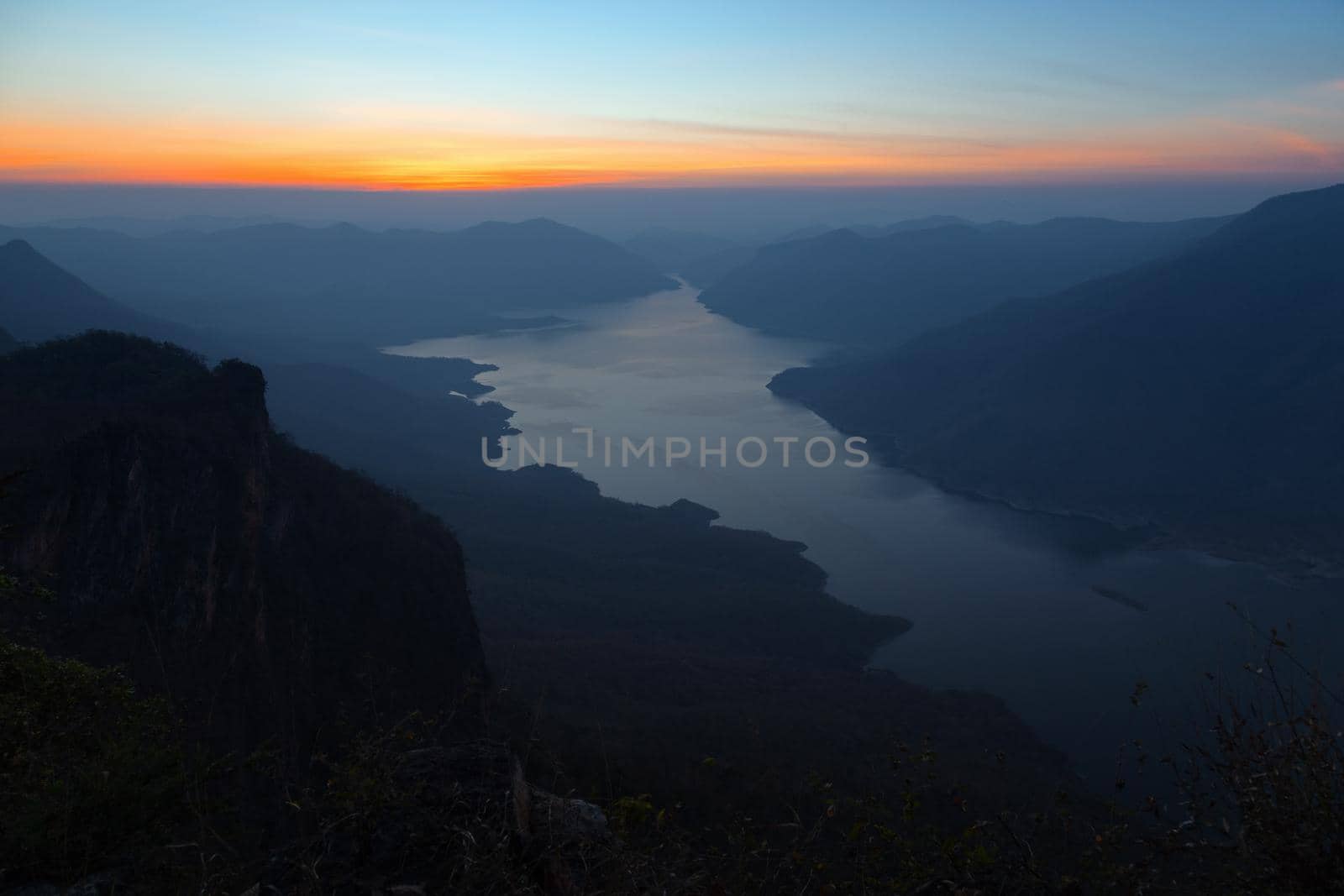 Mae Ping National Park at sunrise, Pha dang luang view point, Li, Lamphun, Thailand.