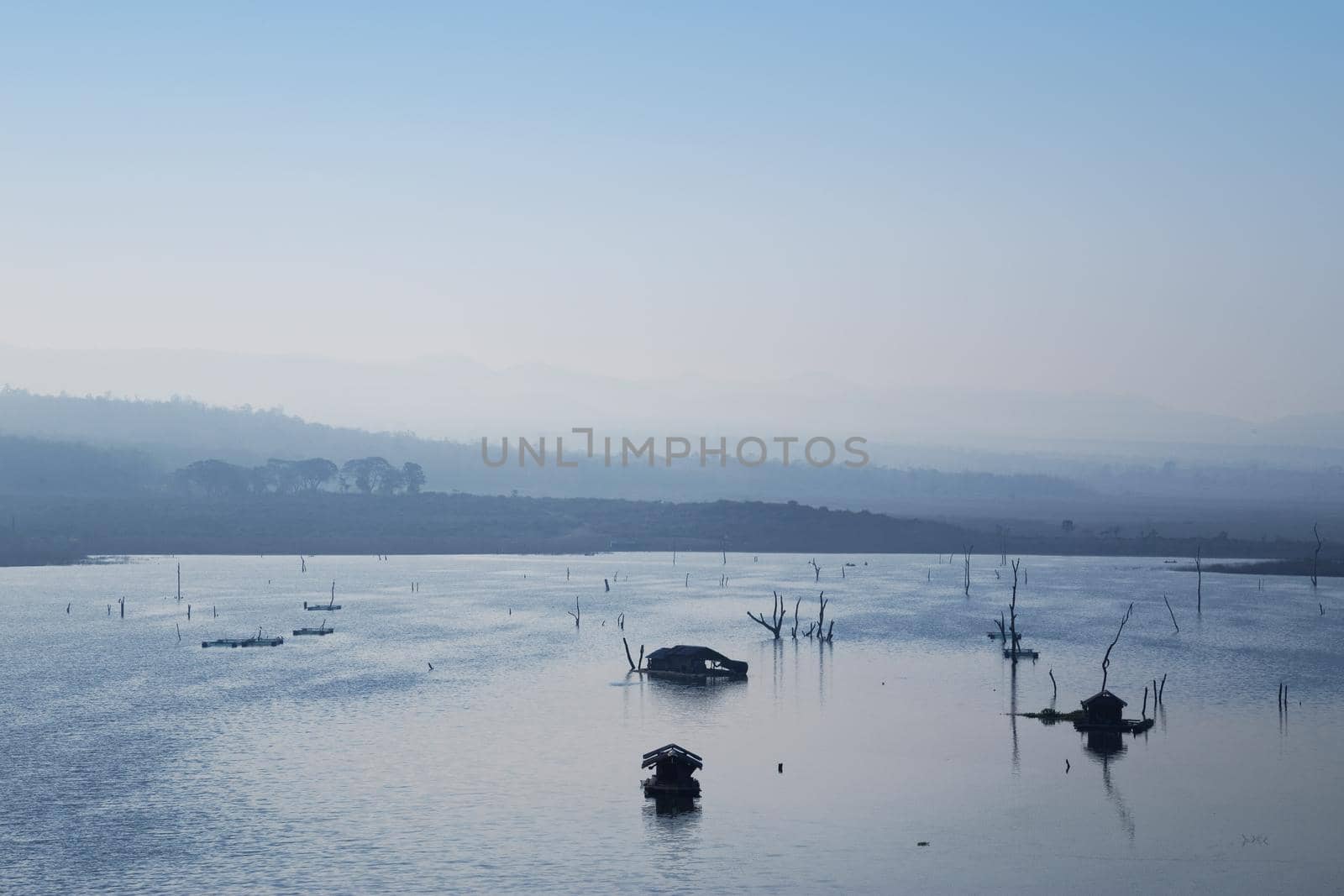 Mae Ping National Park in Li district, Lamphun.Kaeng Kor is big lake which surrounded by mountains with houseboats and restaurants.