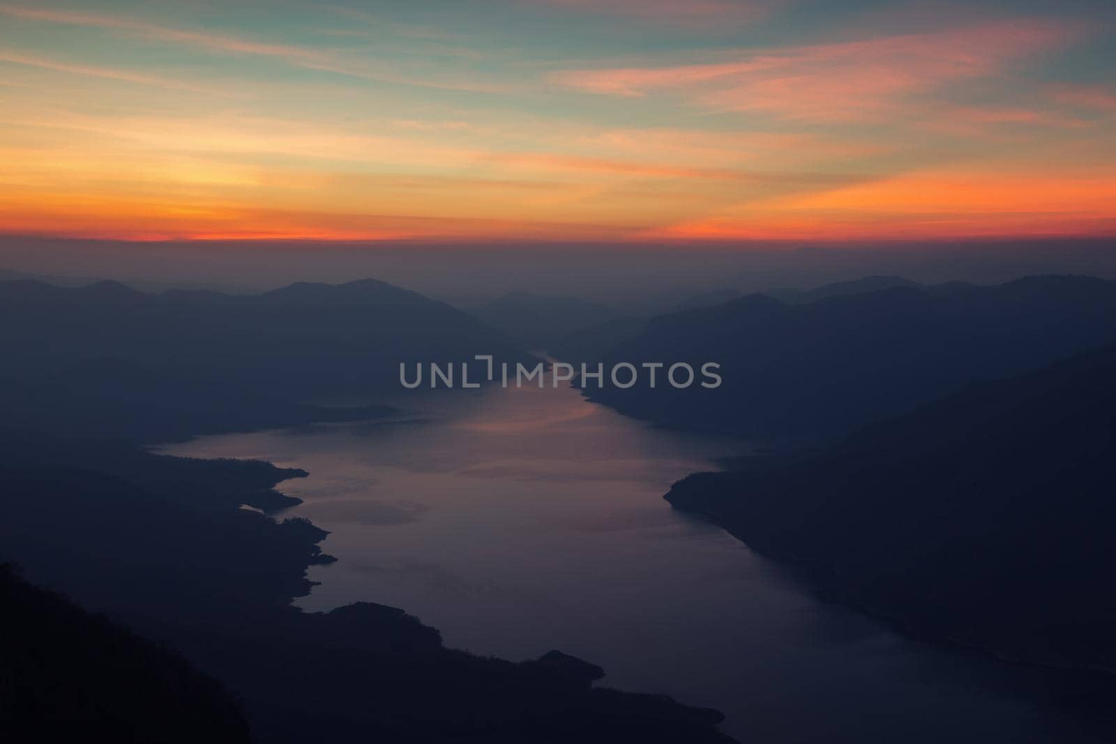 Mae Ping National Park at sunrise, Pha dang luang view point, Li, Lamphun, Thailand.