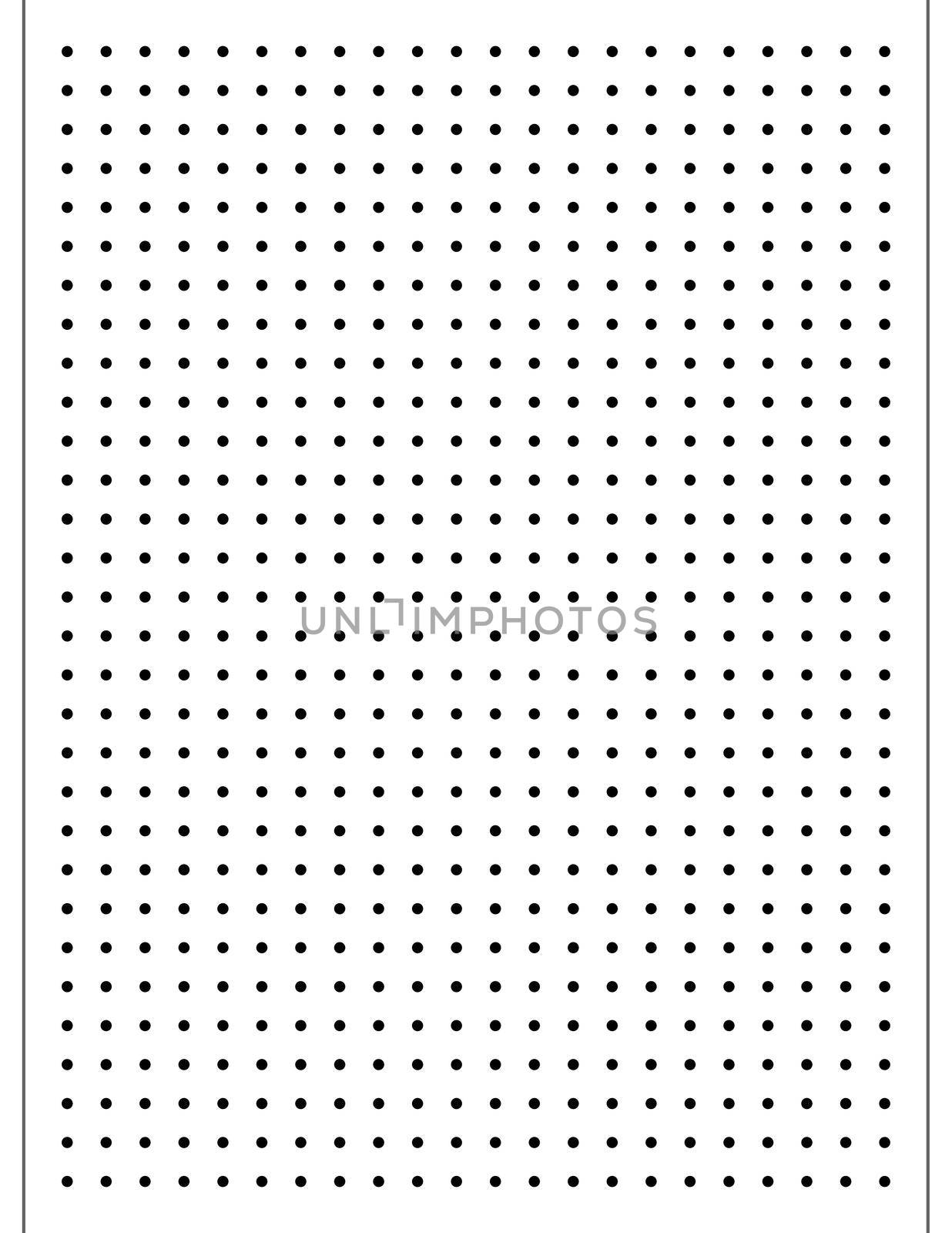 Graph paper. Printable dotted grid paper on white background. Geometric abstract dotted transparent illustration with dots for school, notebook, diary, notes, print. Realistic paper blank size Letter.
