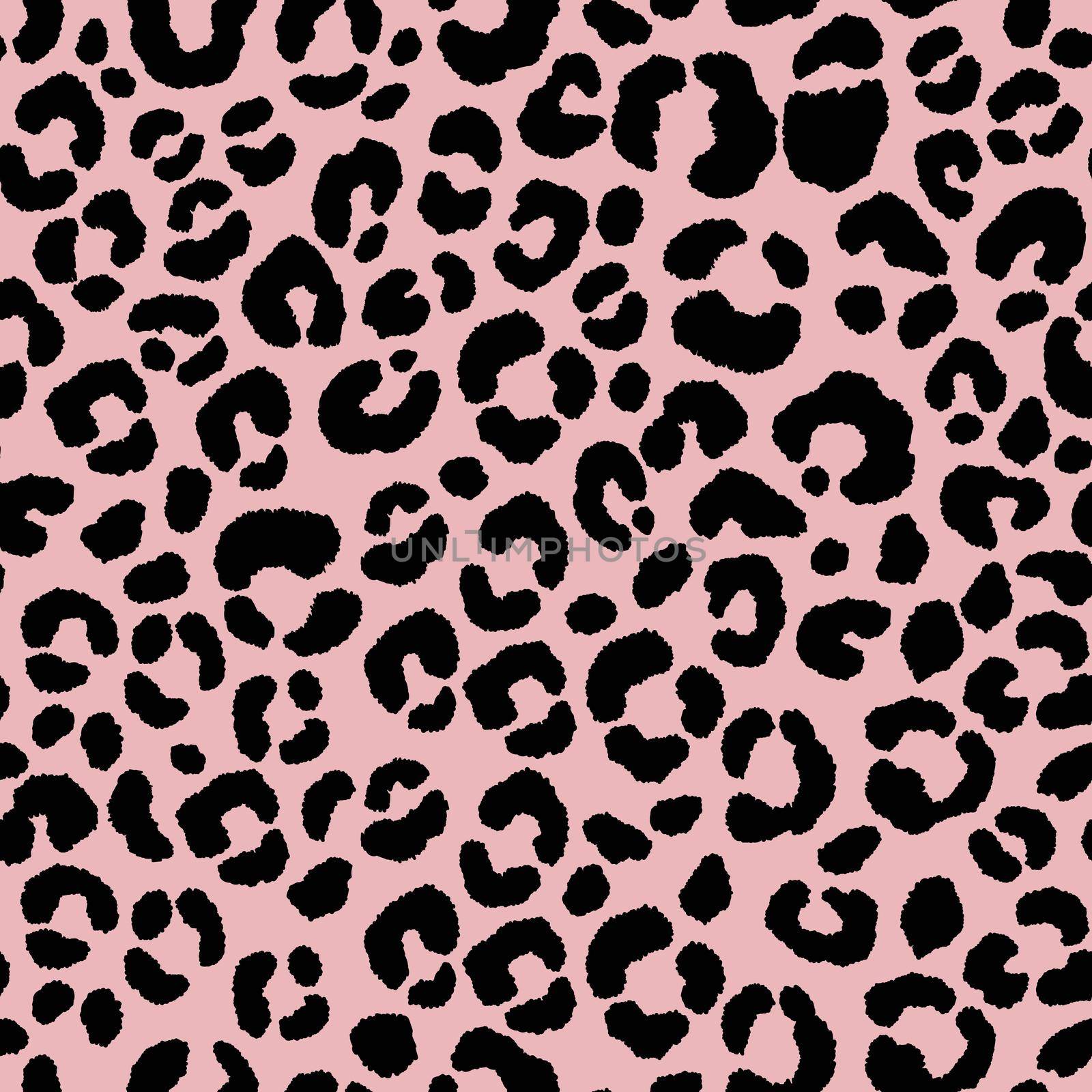 Abstract modern leopard seamless pattern. Animals trendy background. Black and pink decorative vector illustration for print, card, postcard, fabric, textile. Modern ornament of stylized skin by allaku