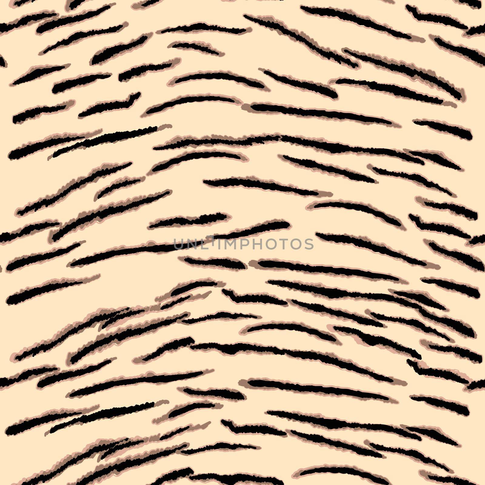 Abstract modern tiger seamless pattern. Animals trendy background. Beige and black decorative vector stock illustration for print, card, postcard, fabric, textile. Modern ornament of stylized skin.