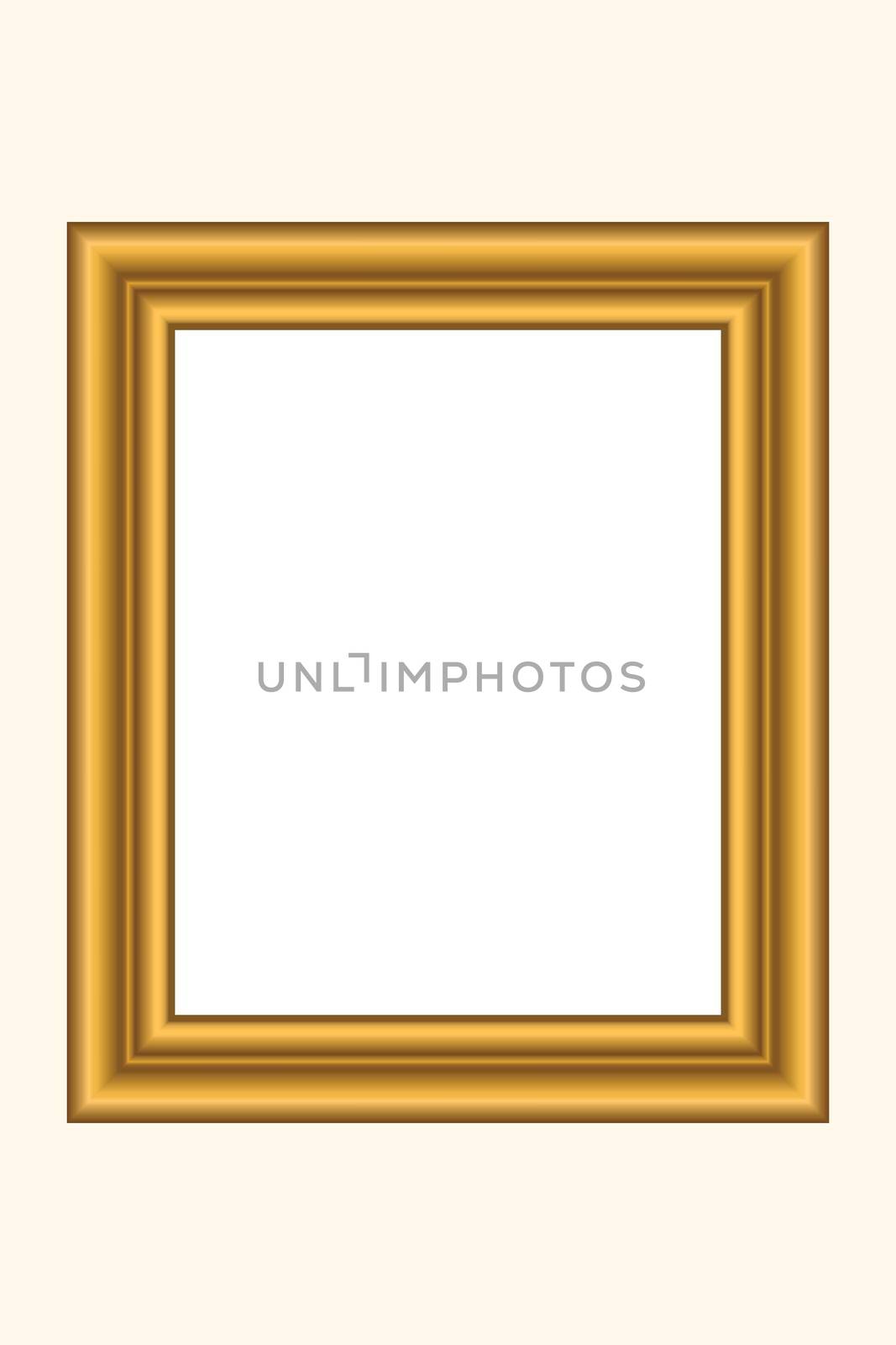 Squared golden vintage wooden frame for your design. Vintage cover. Place for text. Vintage antique gold beautiful rectangular frames for paintings or photographs. Template vector illustration by allaku