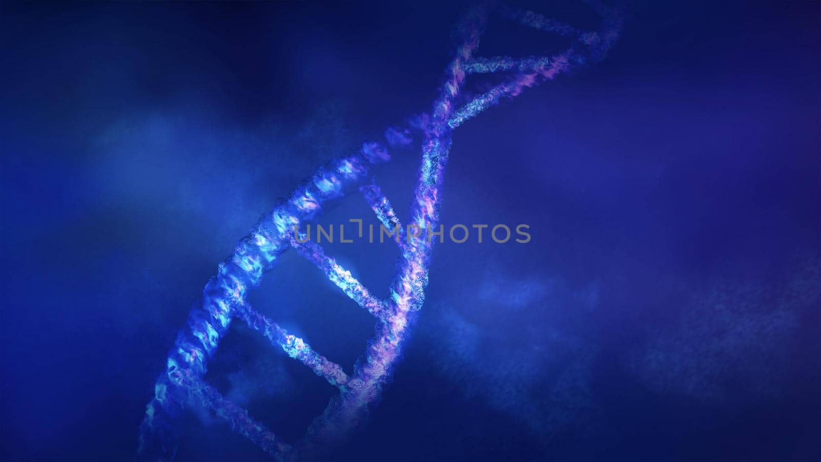Fragment of DNA double helix structure model, 3D render. by ConceptCafe